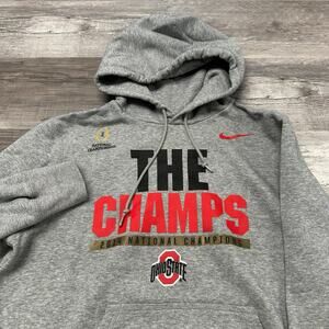 Nike National 2014 Championship Ohio State Buckeyes Mens M Mini Swoosh Hoodie